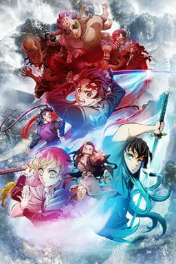 Poster Kimetsu no Yaiba Swordsmith Village Arc Full HD menampilkan Tanjiro dan Nezuko dalam adegan aksi