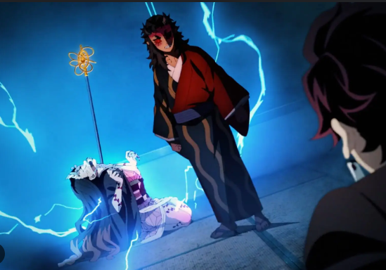 Nezuko beraksi melawan iblis di Kimetsu no Yaiba Season 3 Episode 4 Sub Indo